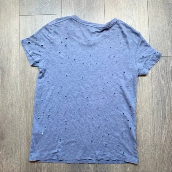 IRO Clay Distressed Tee T-Shirt Blue Grey short sleeve crew neck Size XS - Picture 12 of 13